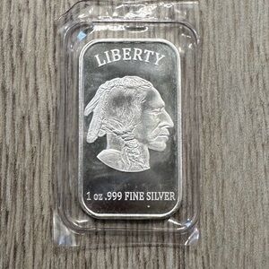 VTG 1 Oz..999 Fine Silver U.S.A. Liberty/In God We Trust Bar (Sealed)